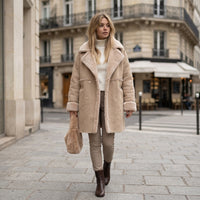 Manteau d'hiver long en fausse fourrure