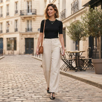 Pantalon classique à jambes larges