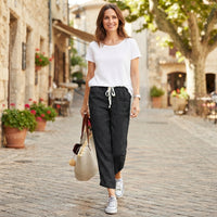 Pantalon Linéa en coton et lin