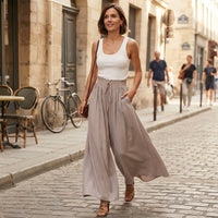 Pantalon Linéa en coton et lin