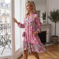 Mini-robe à manches évasées et imprimé