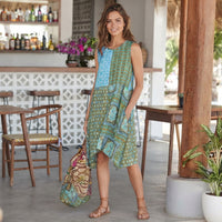 Bohemian patchwork tunic dress