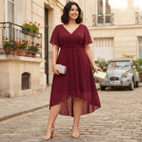 Robe d'invitée de mariage élégante en mousseline