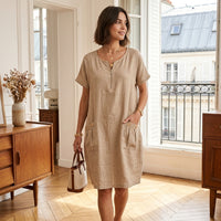 Robe Christelle en lin avec poches