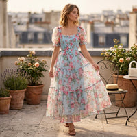 Robe midi Floral Empire