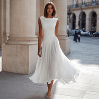 Robe midi drapée et plissée