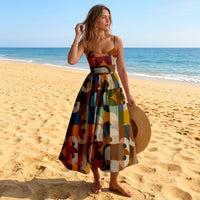 Robe midi élégante à manches courtes