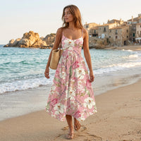 Robe midi élégante à manches courtes