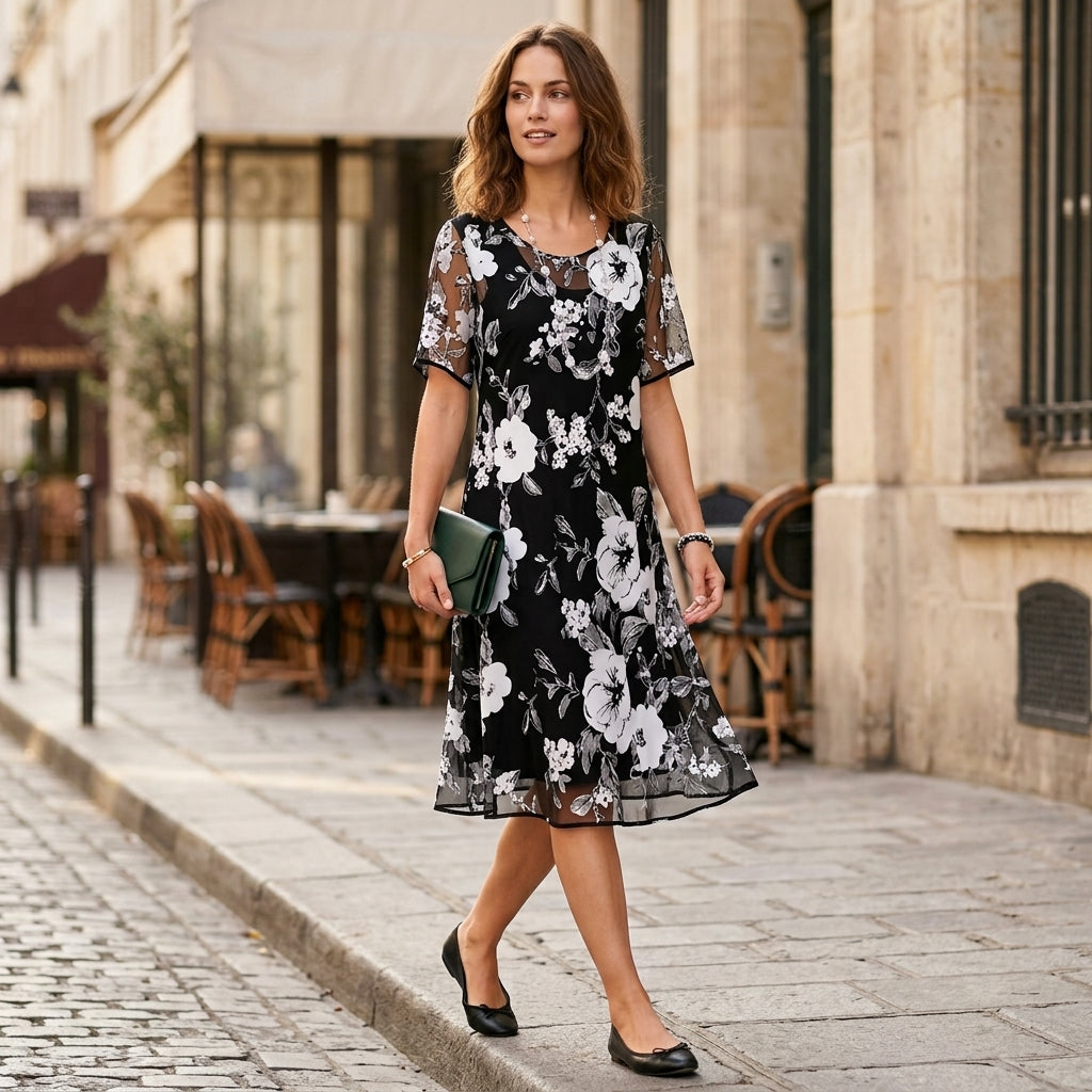 Yolanda floral chiffon dress