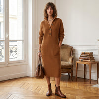 Robe-pull Brielle à col boutonné