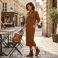 Robe-pull Brielle à col boutonné