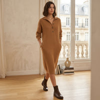 Robe-pull Brielle à col boutonné