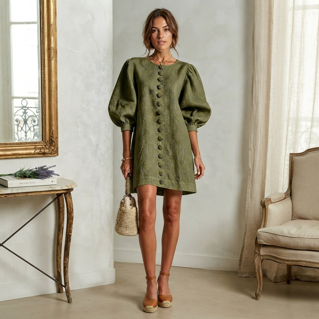 Robe Moreau Lyon à poignets roses