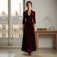 Robe midi trapèze boutonnée