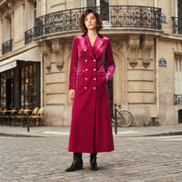 Robe longue blazer en velours