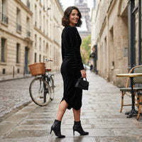 Robe midi portefeuille drapée Aisling