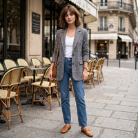 Manteau à carreaux élégant Fleur
