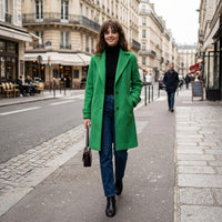 Manteau d'hiver en laine à carreaux