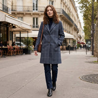 Manteau d'hiver en laine à carreaux