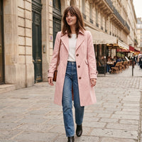 Trench-coat imperméable classique ceinturé