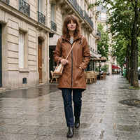 Parka d'hiver longue doublée en polaire