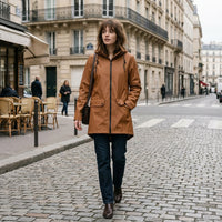 Parka d'hiver longue doublée en polaire