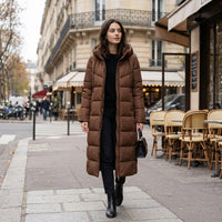 Manteau matelassé long à capuche