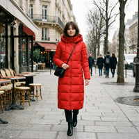 Manteau matelassé long à capuche