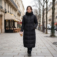 Manteau matelassé long à capuche