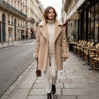 Manteau d'hiver long en fausse fourrure
