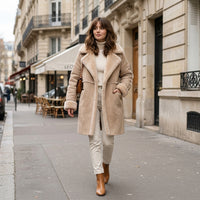 Manteau d'hiver long en fausse fourrure