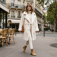 Manteau d'hiver long en fausse fourrure