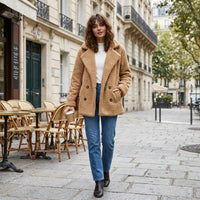Veste courte en fausse fourrure effet mouton