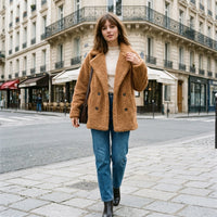 Veste courte en fausse fourrure effet mouton