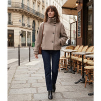 Manteau en mélange de laine à col montant