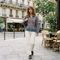Gilet en maille à motif damier Taylor