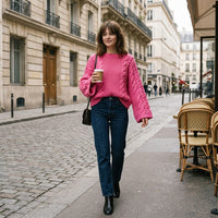 Maxi-pull en maille torsadée oversize