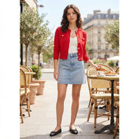 Gilet en maille à col montant et coupe ajustée