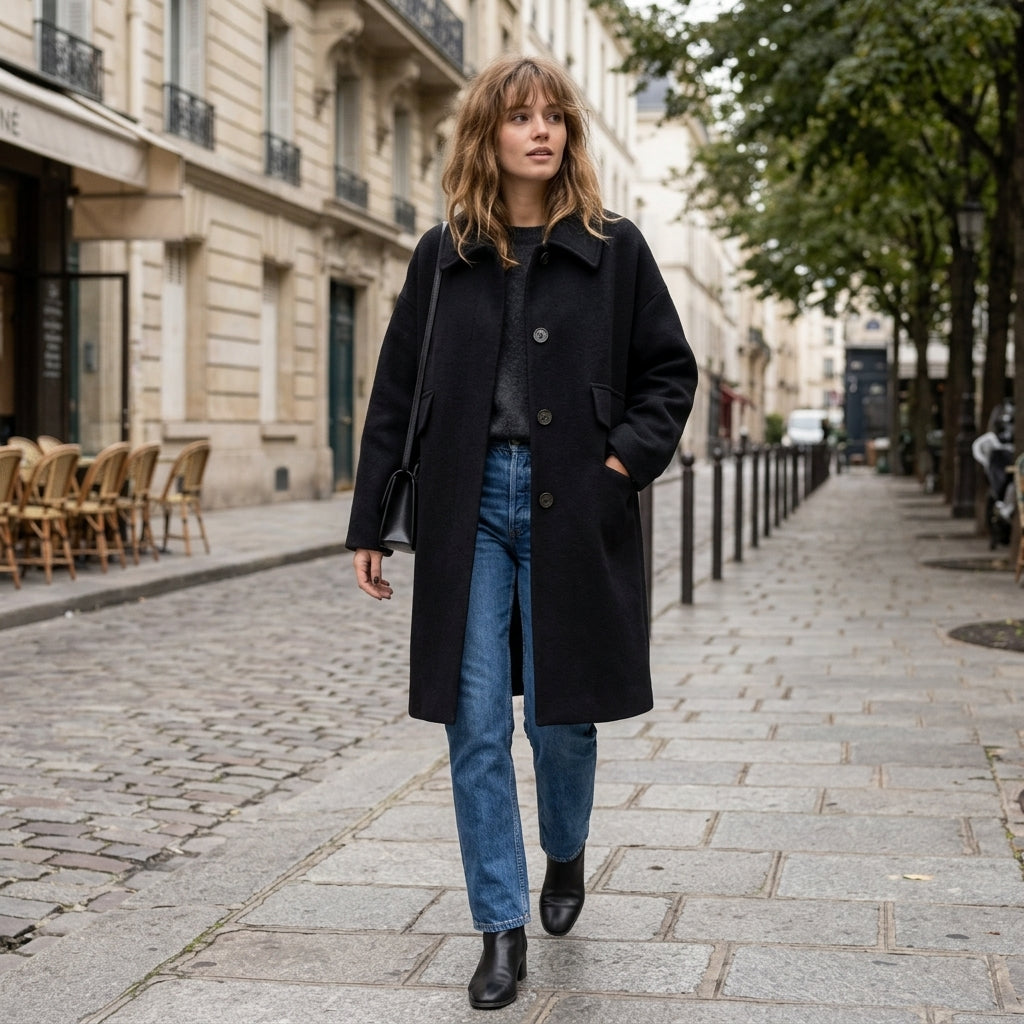 Veste en laine à simple boutonnage