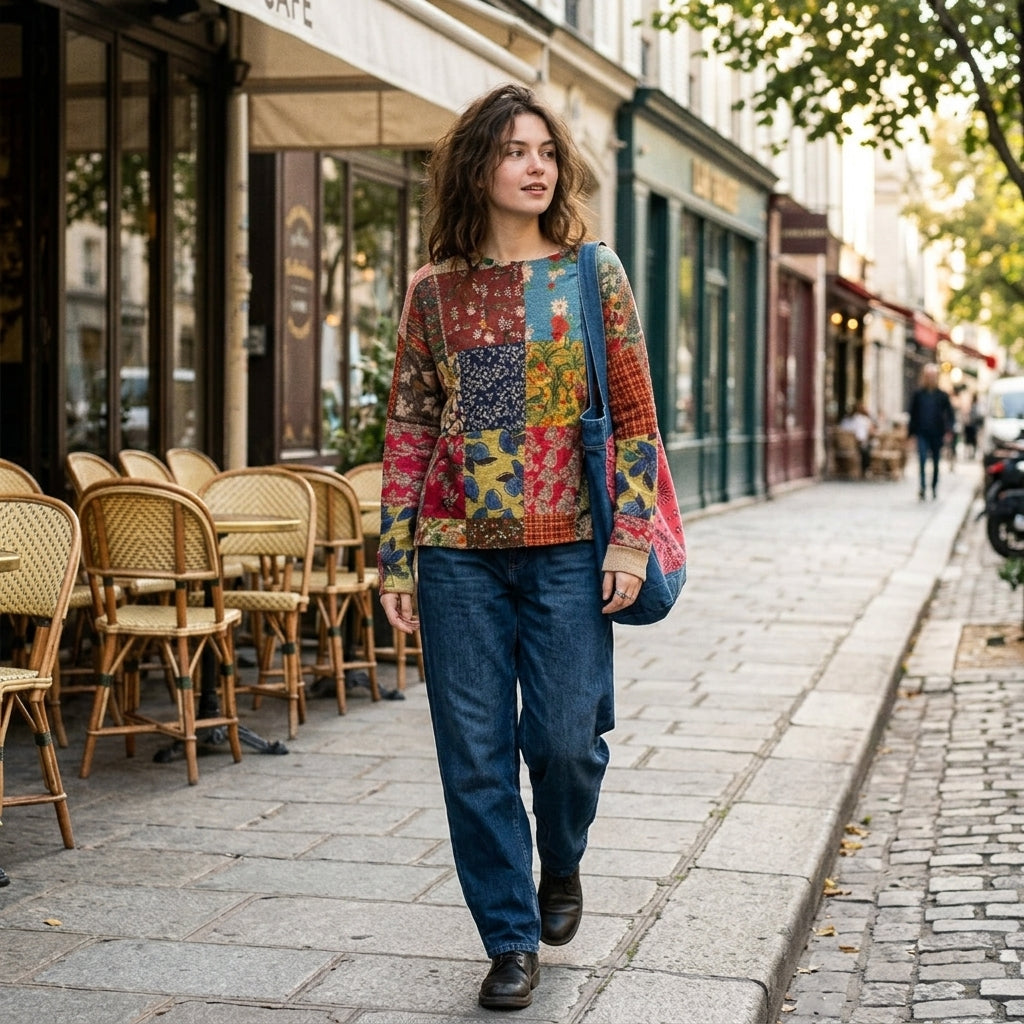 Gilet orné style bohème chic