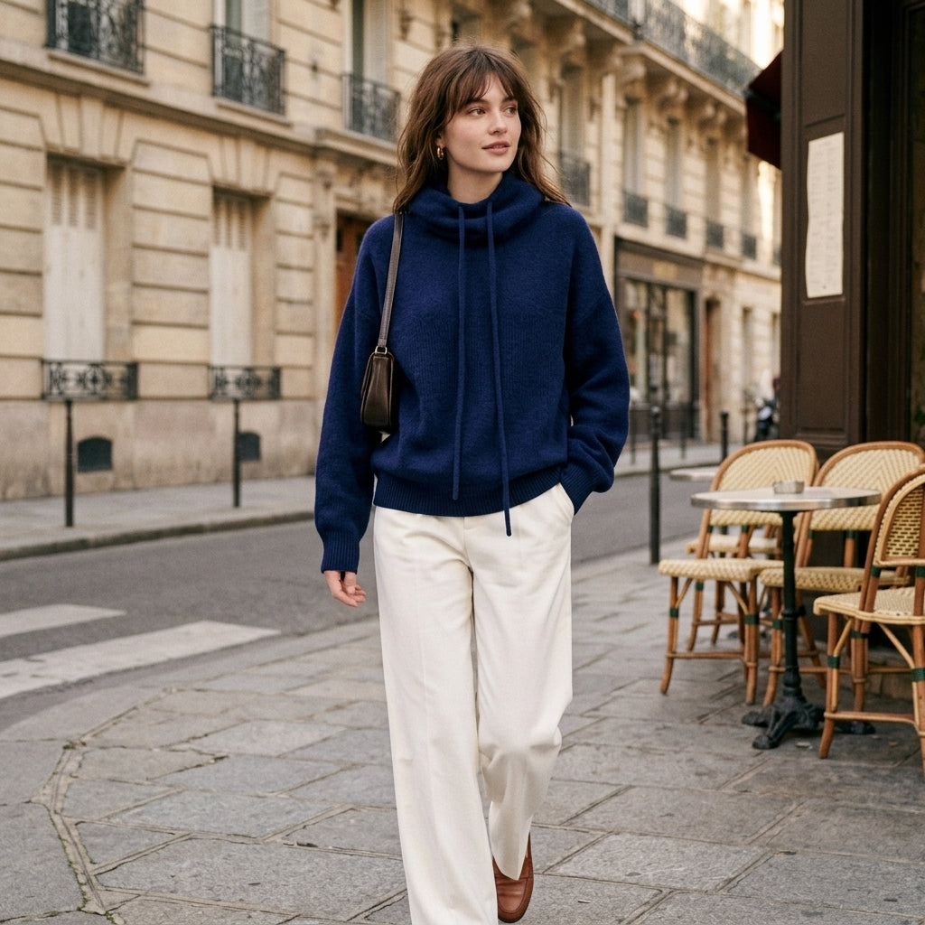 Pull en maille à col roulé oversize