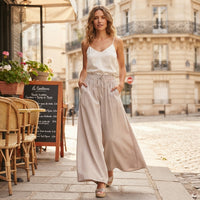 Pantalon Linéa en coton et lin