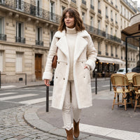 Manteau d'hiver long en fausse fourrure