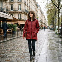 Parka d'hiver longue doublée en polaire