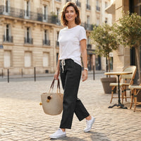 Pantalon Linéa en coton et lin