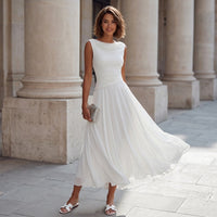 Robe midi drapée et plissée