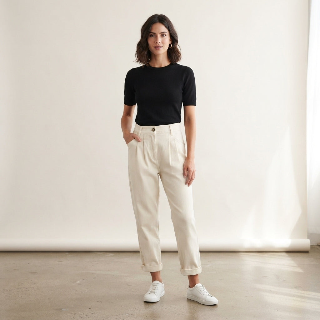 Pantalon en velours côtelé à jambes larges Lisette