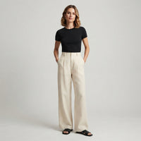 Pantalon classique à jambes larges