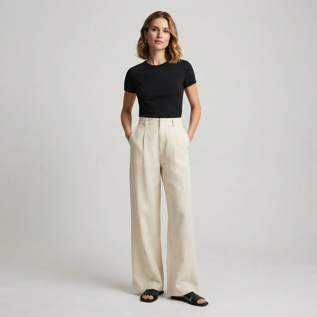 Pantalon classique à jambes larges