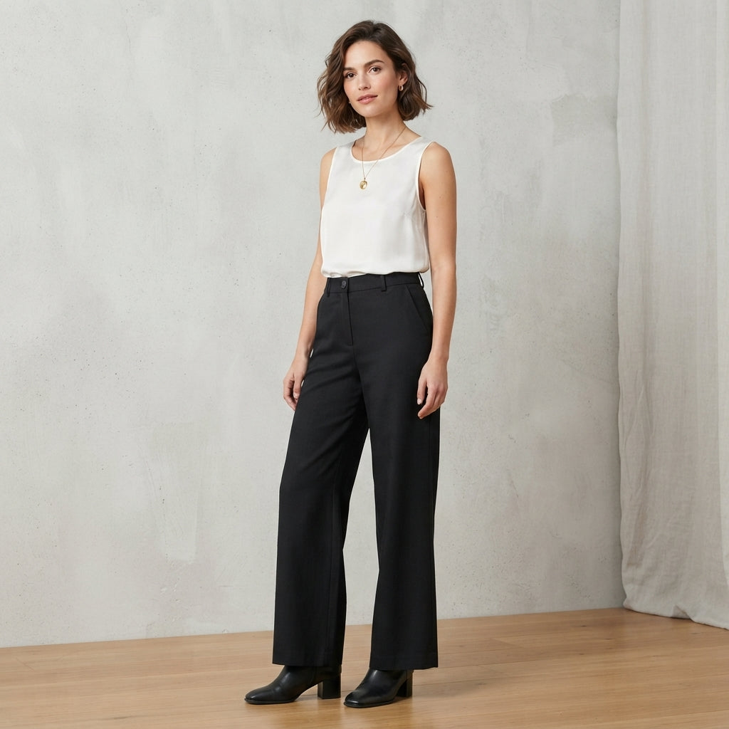 Pantalon classique à jambes larges